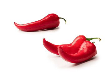 Red hot chili pepper isolated on a white background.