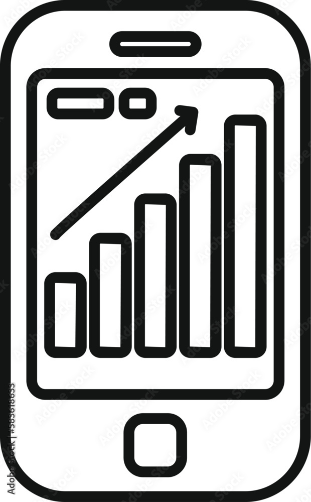 Aufkleber smartphone data icon outline vector. business report. chart graph