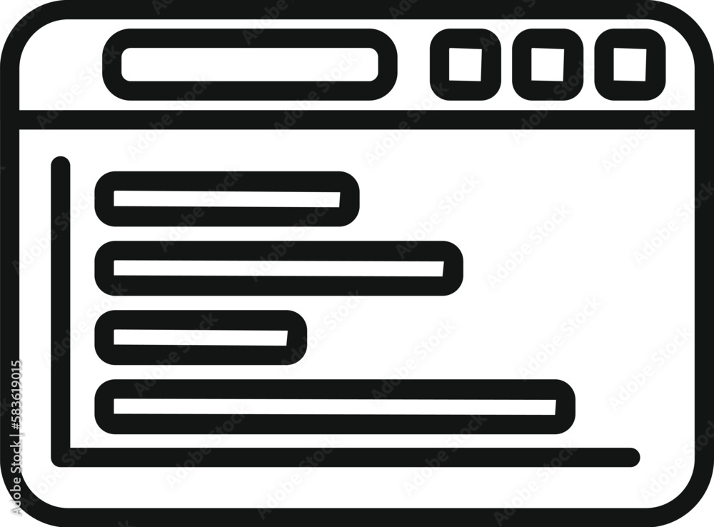 Poster web online report icon outline vector. business document. chart data