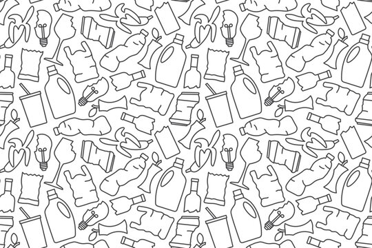 rubbish seamless pattern - vector illustration