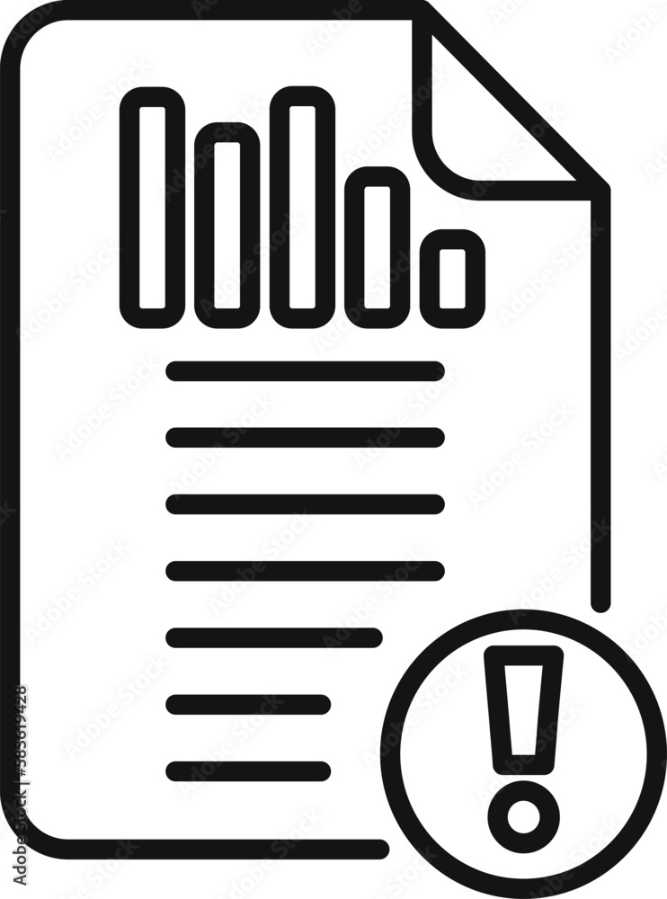 Poster report urgent icon outline vector. computer data. chart finance