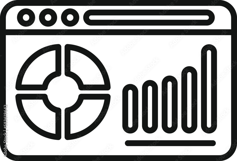 Poster web chart icon outline vector. finance file. document computer