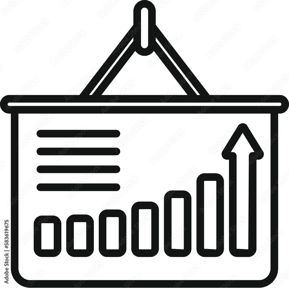Poster banner graph icon outline vector. business document. chart data
