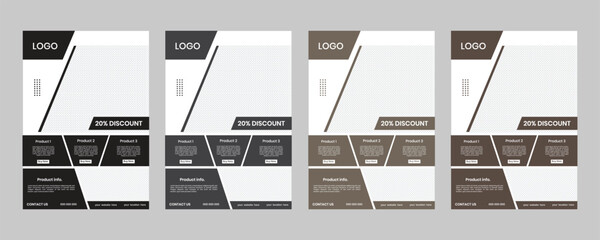 Modern catalogue product vertical, typography pricing list idea flyer, one folder item lookbook template