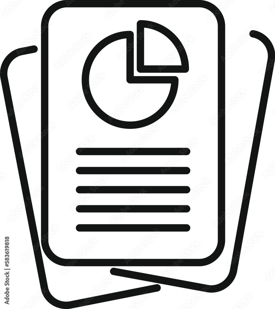 Aufkleber paper data icon outline vector. business document. chart information