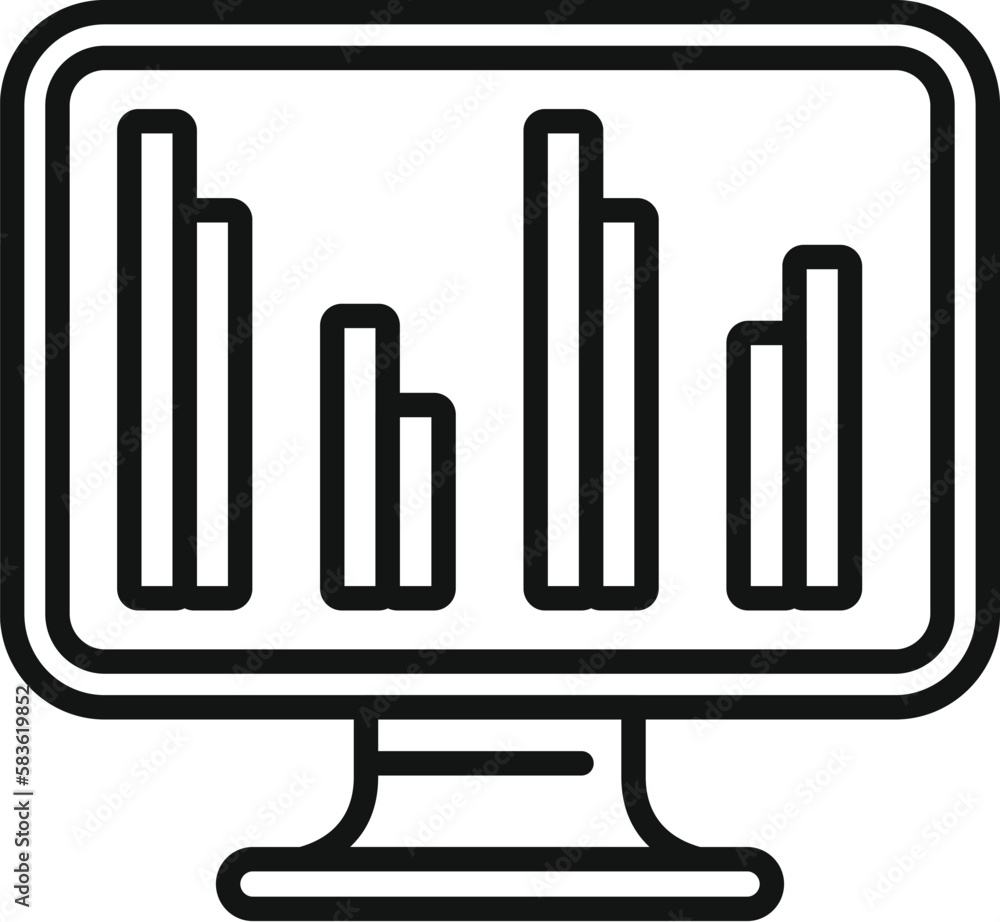 Aufkleber computer chart icon outline vector. business report. page list