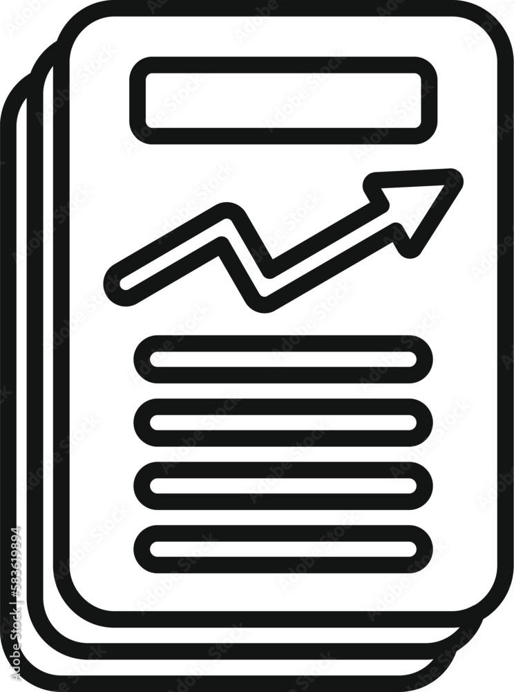 Poster graph paper icon outline vector. business report. chart data