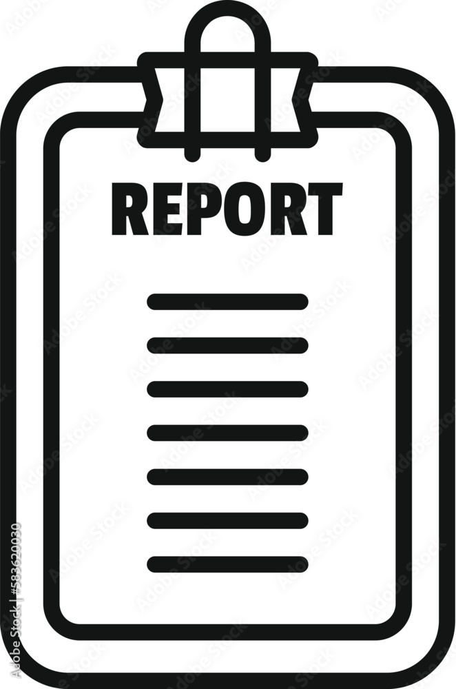 Poster report data icon outline vector. document chart. finance file