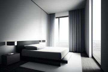 AI Digital Illustration Minimalistic White Room