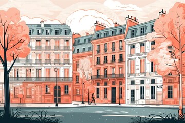 Obraz premium colorful paris cityscape