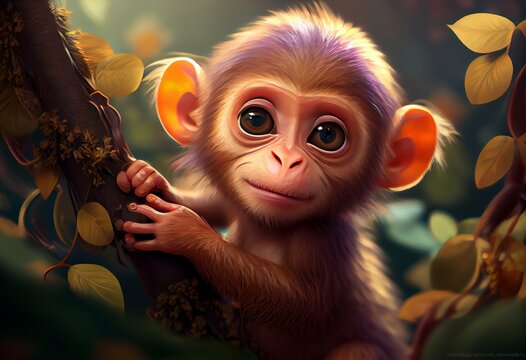cute monkey face cartoon background Stock Vector Image  Art  Alamy