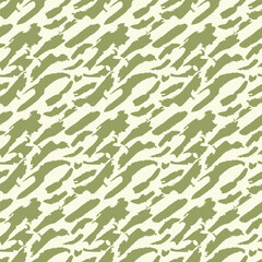 Trendy seamless pattern with jagged green lines on a beige background. Abstract pattern for trendy fabrics, home decor, backgrounds, cards, templates, scrapbooking and more.