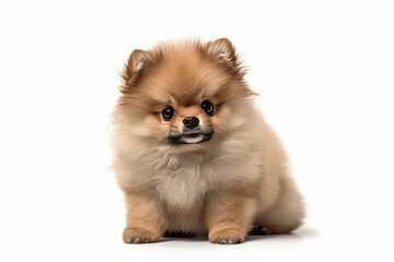 pomeranian puppy isolated on white background