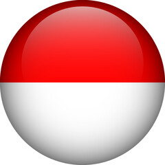 Indonesia flag button. Emblem of Indonesia. Vector flag, symbol. Colors and proportion correctly.