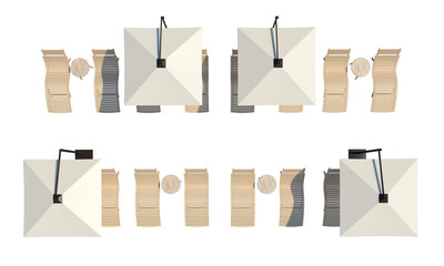 Umbrella with chairs and table top view alpha channel © stanslavov