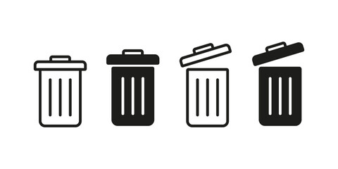 Garbage can set icon. Garbage icon or logo isolated sign symbol vector illustration - Collection of high quality black style vector icons. Vector line icon for Business and Advertising