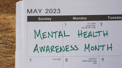Mental Health Awareness month marked on a May 2023 calendar. Mental Health Awareness Month has been...