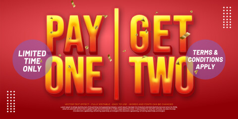 Pay one get two sale banner template