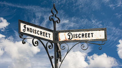 Street Sign Discreet versus Indiscreet
