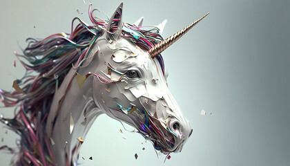 Unicorn abstract wallpaper. Soft background with cute mythical horse in Pastel colors generative ai