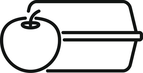Food container icon outline vector. School lunch. Snack product