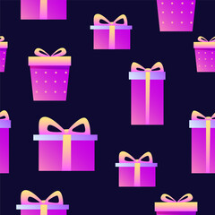 Seamless Birthday Gift Box Textile Fabric Swatch Pattern Background Wrapping Scrapbooking Paper Print Decoration for Design