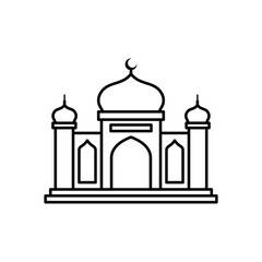 Mosque. Mosque icons. Mosque symbols. Mosque simple sign. Mosque icon vector illustration. Islamic building logo vector. 