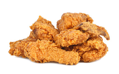 Heap of fried chicken isolated on transparent background. PNG