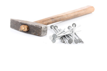 old hammer and nails
