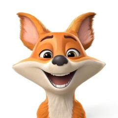 The fox smiles. AI generative.