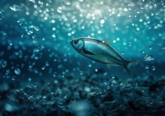 Fish under water. Generative AI.