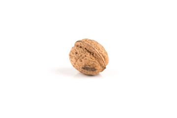 Walnut nut on white