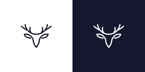 Keuken spatwand met foto deer head line elegant logo icon designs vector © edge