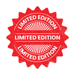 Limited Edition Badge, Stamp, Rubber, Award Badge, Seal, Label, Sticker, Tag, Grunge Effect, Textured Limited Edition Vector Illustration