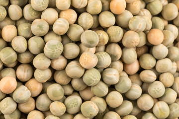 Whole dried green peas full frame