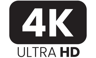 4K - Ultra HD icon on transparent backgound