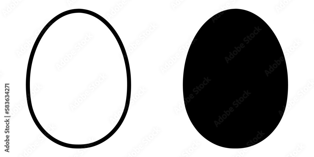 Poster ofvs341 outlinefilledvectorsign ofvs - egg vector icon . isolated transparent . black outline and fi