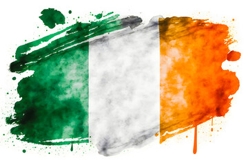 Fototapeta Irish flag in watercolor painting style, AI generated obraz