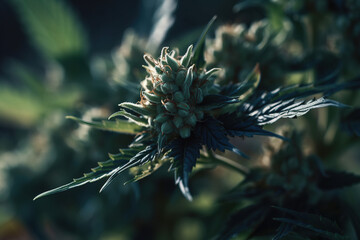 Naklejka na ściany i meble Cannabis Flower - Weed Bud Close Shoot - Marijuana