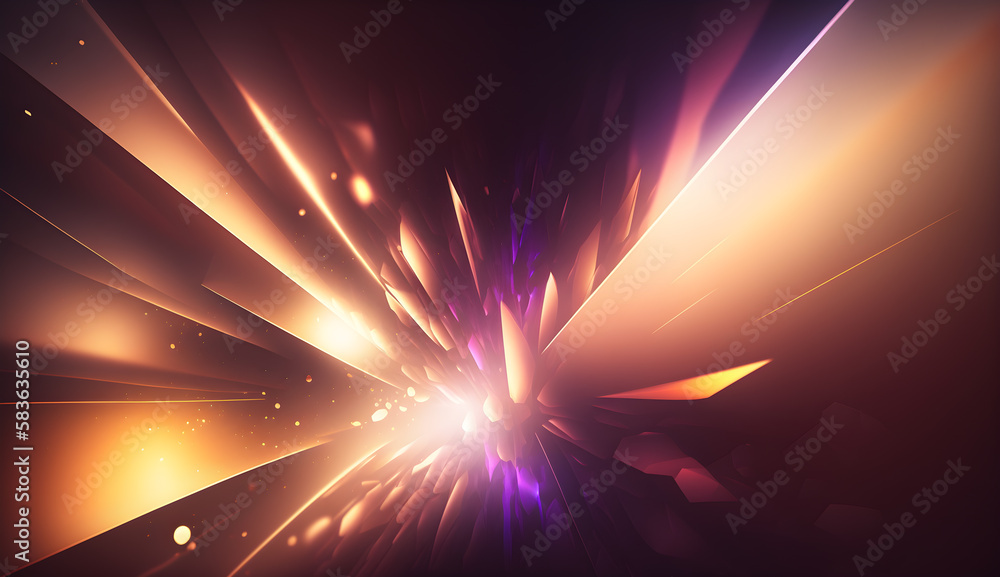 Wall mural abstract light burst sparkling -ai generative