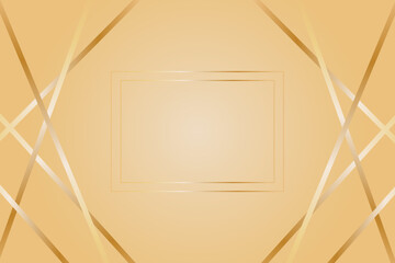 Golden gradient background with oblique lines on the edges and a frame in the center. Background for text.