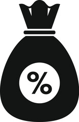 Money bag liability icon simple vector. Policy risk. Accident life