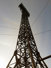 Tower with floodlights for lighting the stadium