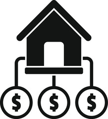 Secured finance home icon simple vector. Policy risk. Money injury