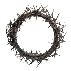 Fototapeta premium Crown of Thorns worn by Jesus Christ Easter is a powerful symbol of his suffering and sacrifice isolated Transparent png. Generative ai