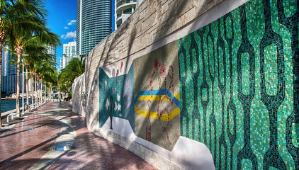 Colourful Streets of Miami on a sunny day