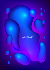 Blurred abstract background. Liquid effect. Templates with gradient pattern. Volumetric flowing purple colors. Futuristic gradient shapes for music poster, cover, banner, placard. Vector illustration
