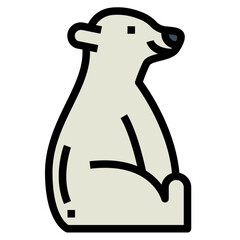 polar bear filled outline icon style