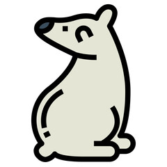 polar bear filled outline icon style