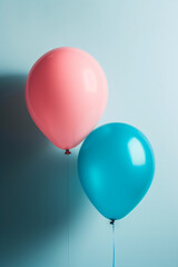 rosa und blauer Balloon. Boy or Girl? Gender Reveal Party. Babyparty. Generative Ai.